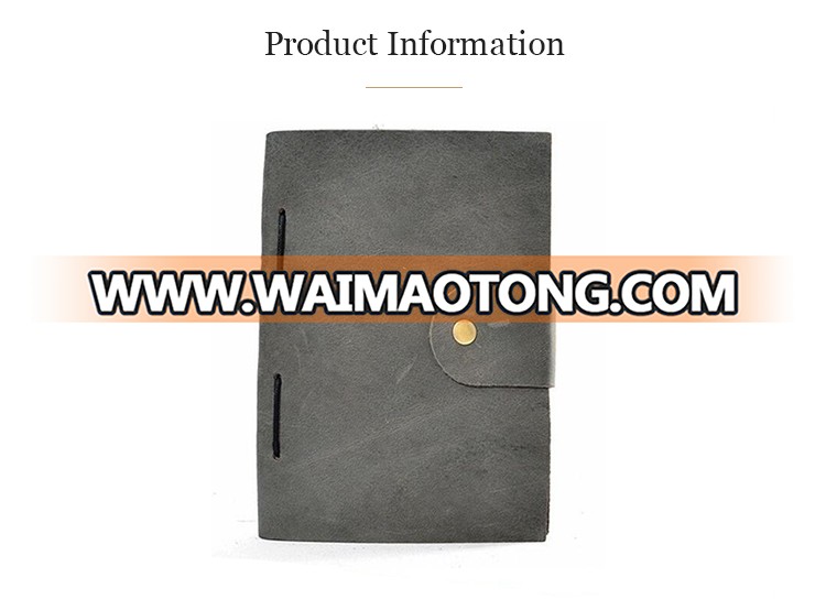 Wholesale blank vintage kraft journals handmade genuine leather notebook journal with high quality