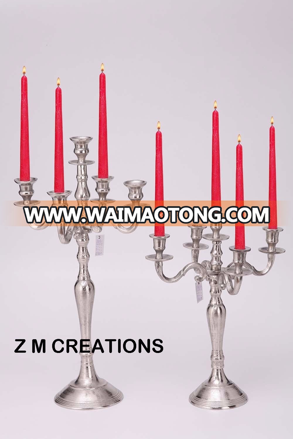 Rough Aluminium Candle Stand / Candelabra / Candlestick Holder 5 candle Arms suitable for Wedding & Christmas Decoration