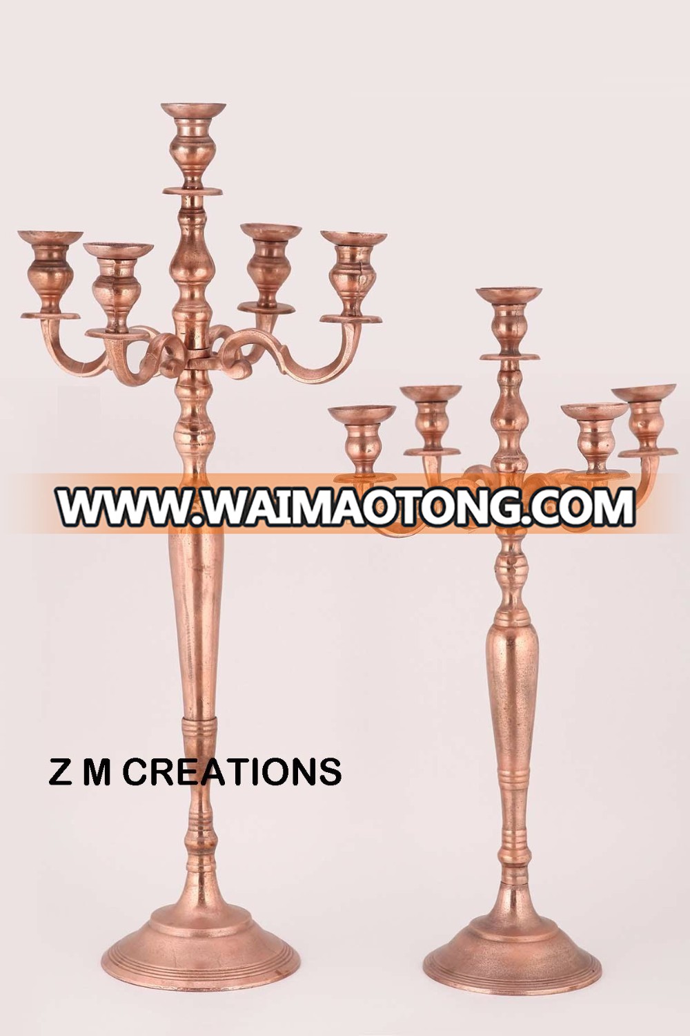 Rough Aluminium Candle Stand / Candelabra / Candlestick Holder 5 candle Arms suitable for Wedding & Christmas Decoration