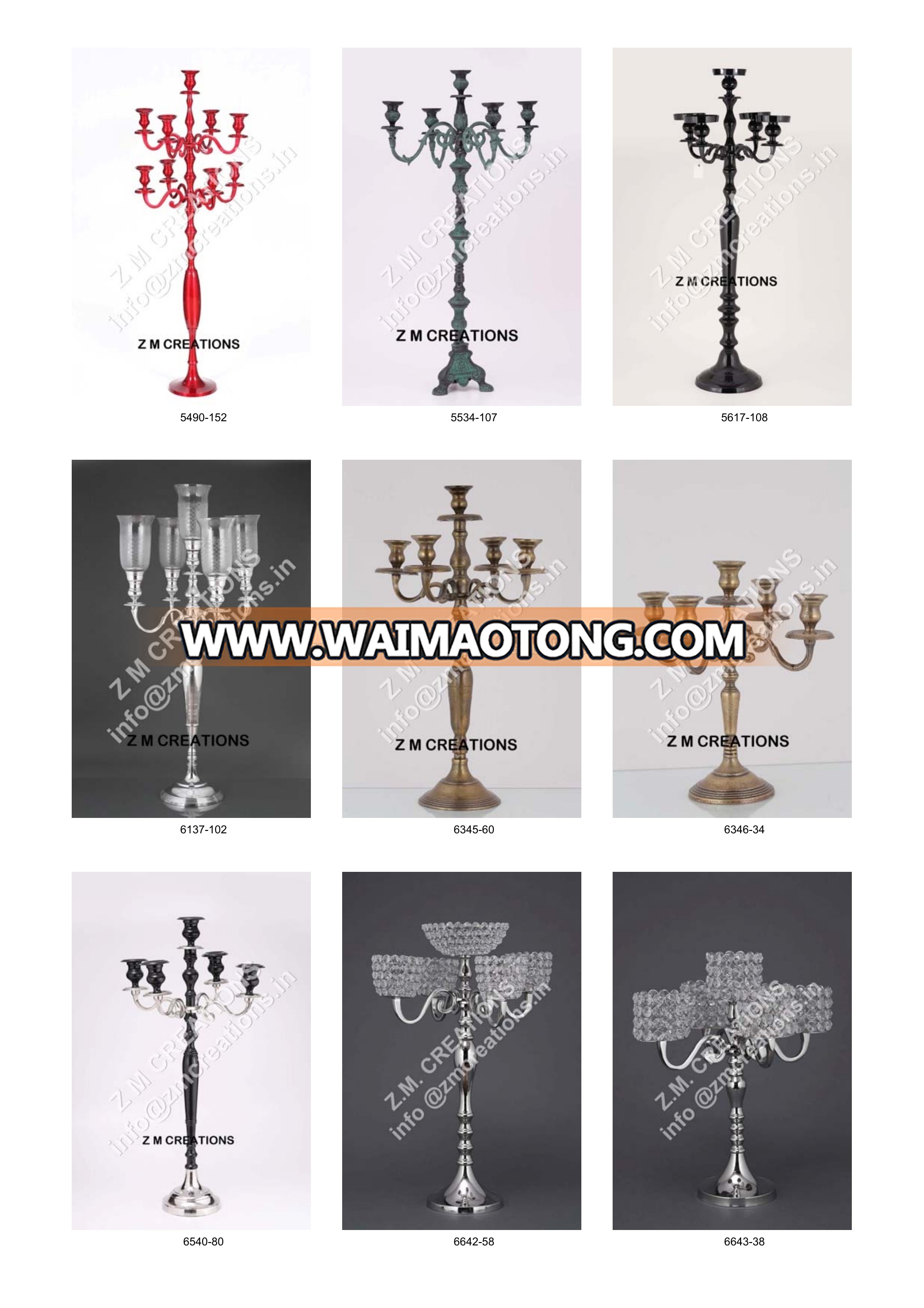 Rough Aluminium Candle Stand / Candelabra / Candlestick Holder 5 candle Arms suitable for Wedding & Christmas Decoration