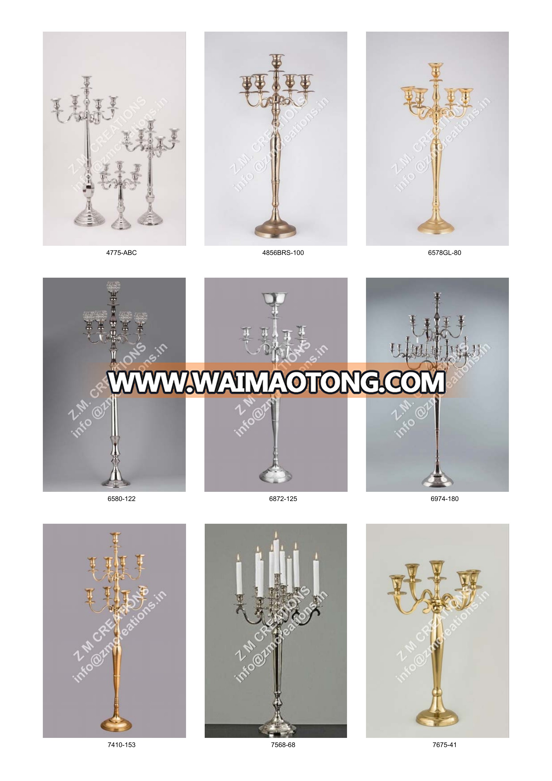 Rough Aluminium Candle Stand / Candelabra / Candlestick Holder 5 candle Arms suitable for Wedding & Christmas Decoration