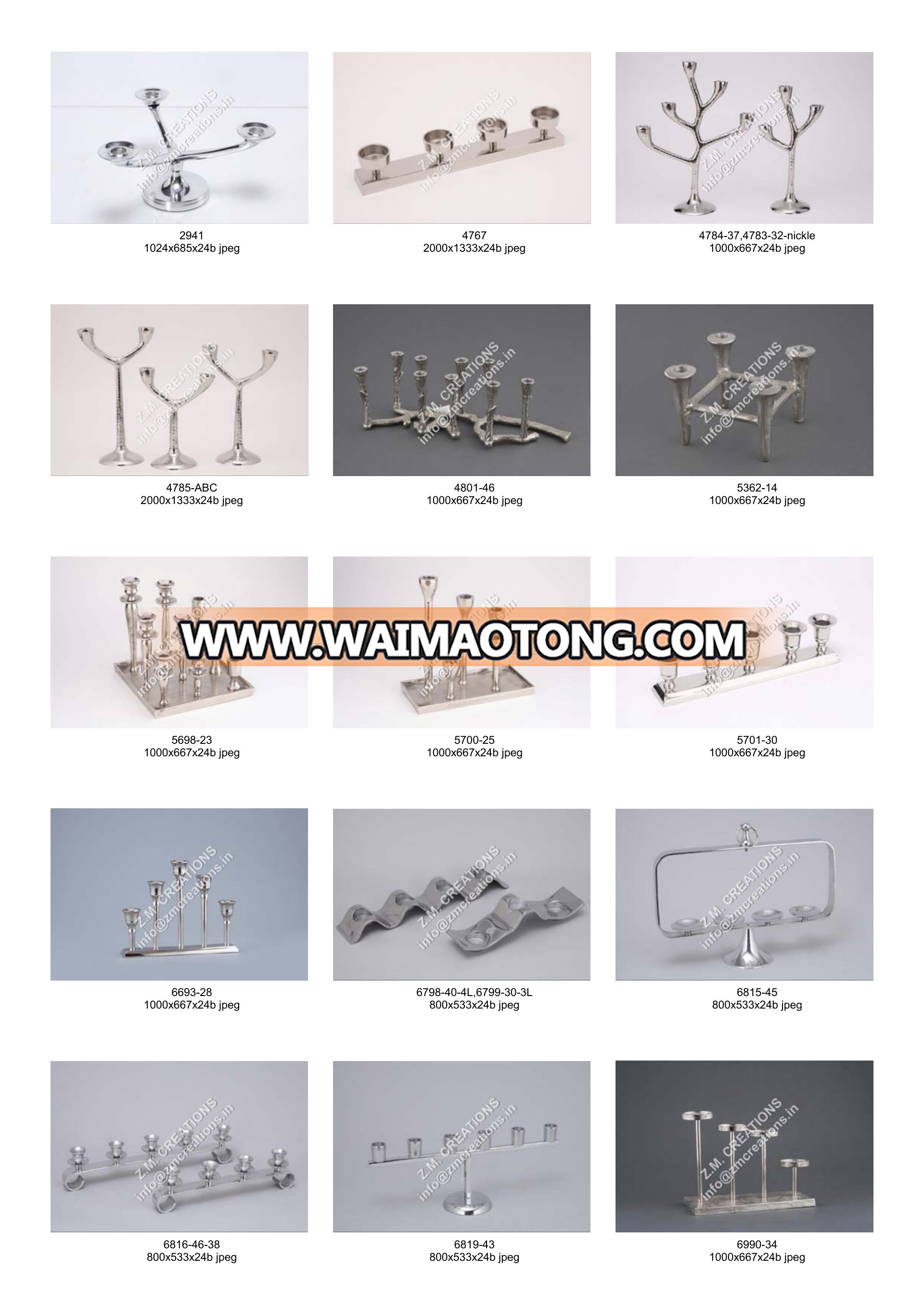 Rough Aluminium Candle Stand / Candelabra / Candlestick Holder 5 candle Arms suitable for Wedding & Christmas Decoration