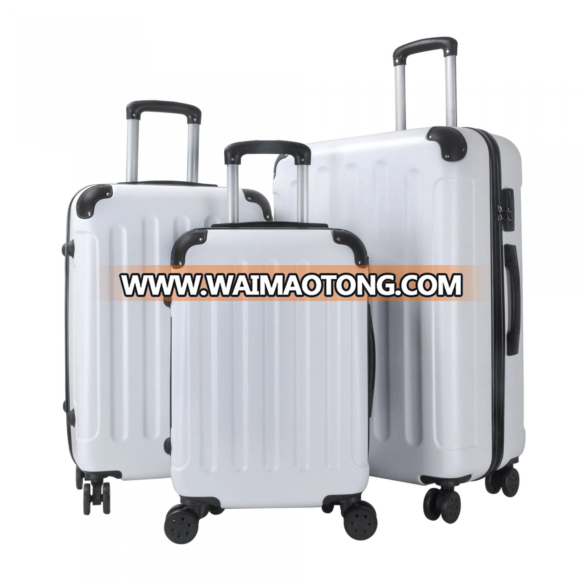 High Quality ABS trolley suitcase, 3pcs set hard shell luggage, Zipper f<em></em>rame luggage trolley bags