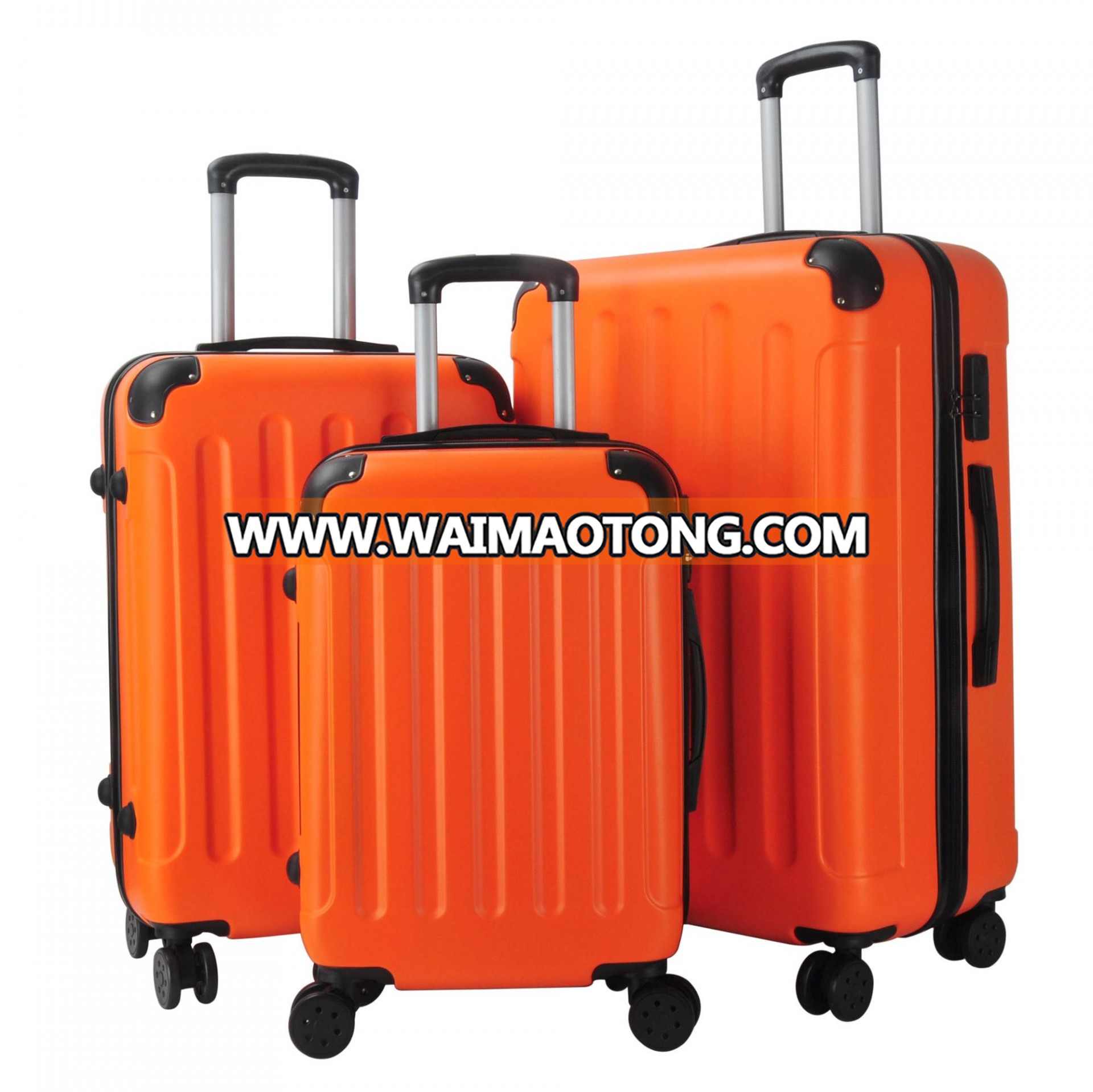 High Quality ABS trolley suitcase, 3pcs set hard shell luggage, Zipper f<em></em>rame luggage trolley bags