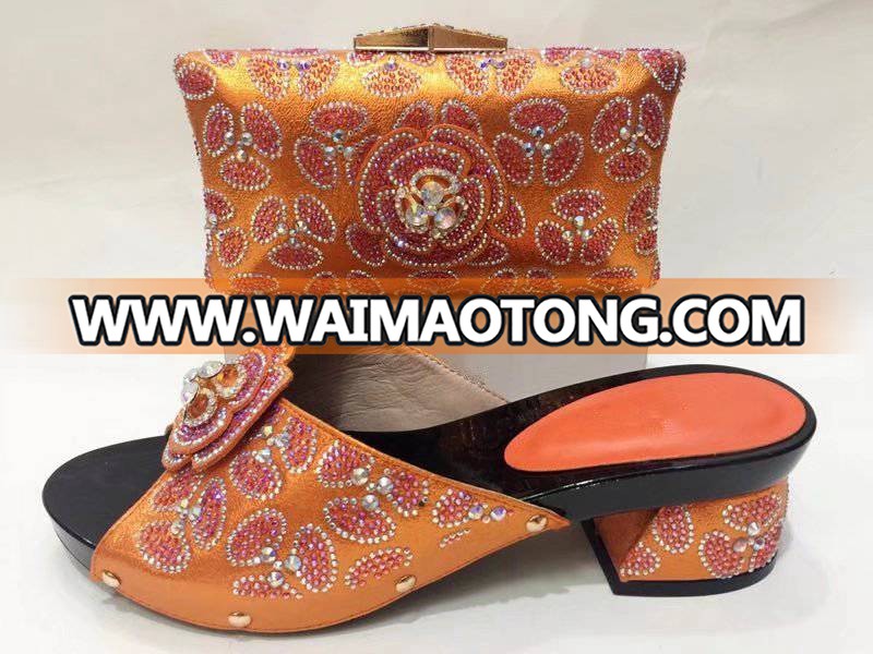 AB7631#1 2017 women shoes African shoes and bags to match women ladies shoes guangzhou