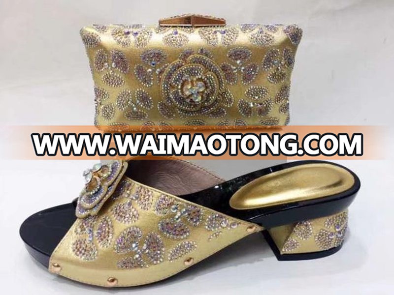 AB7631#1 2017 women shoes African shoes and bags to match women ladies shoes guangzhou