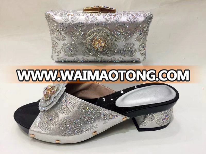 AB7631#1 2017 women shoes African shoes and bags to match women ladies shoes guangzhou