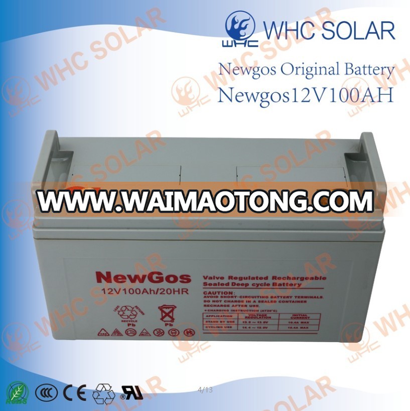 2018 New products 12V 100Ah UPS solar battery for solar system