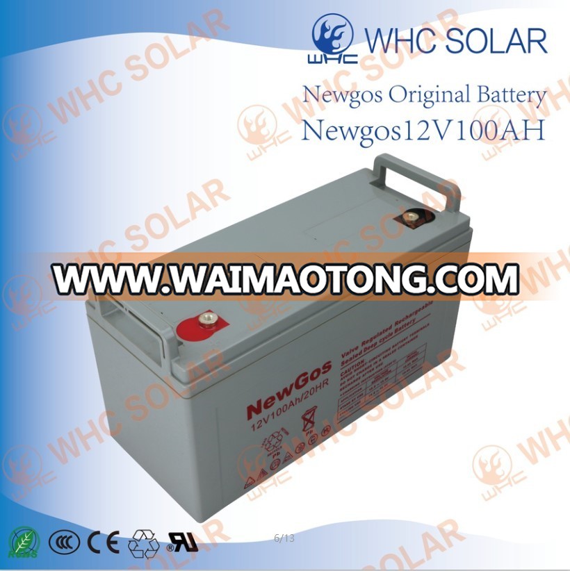 2018 New products 12V 100Ah UPS solar battery for solar system