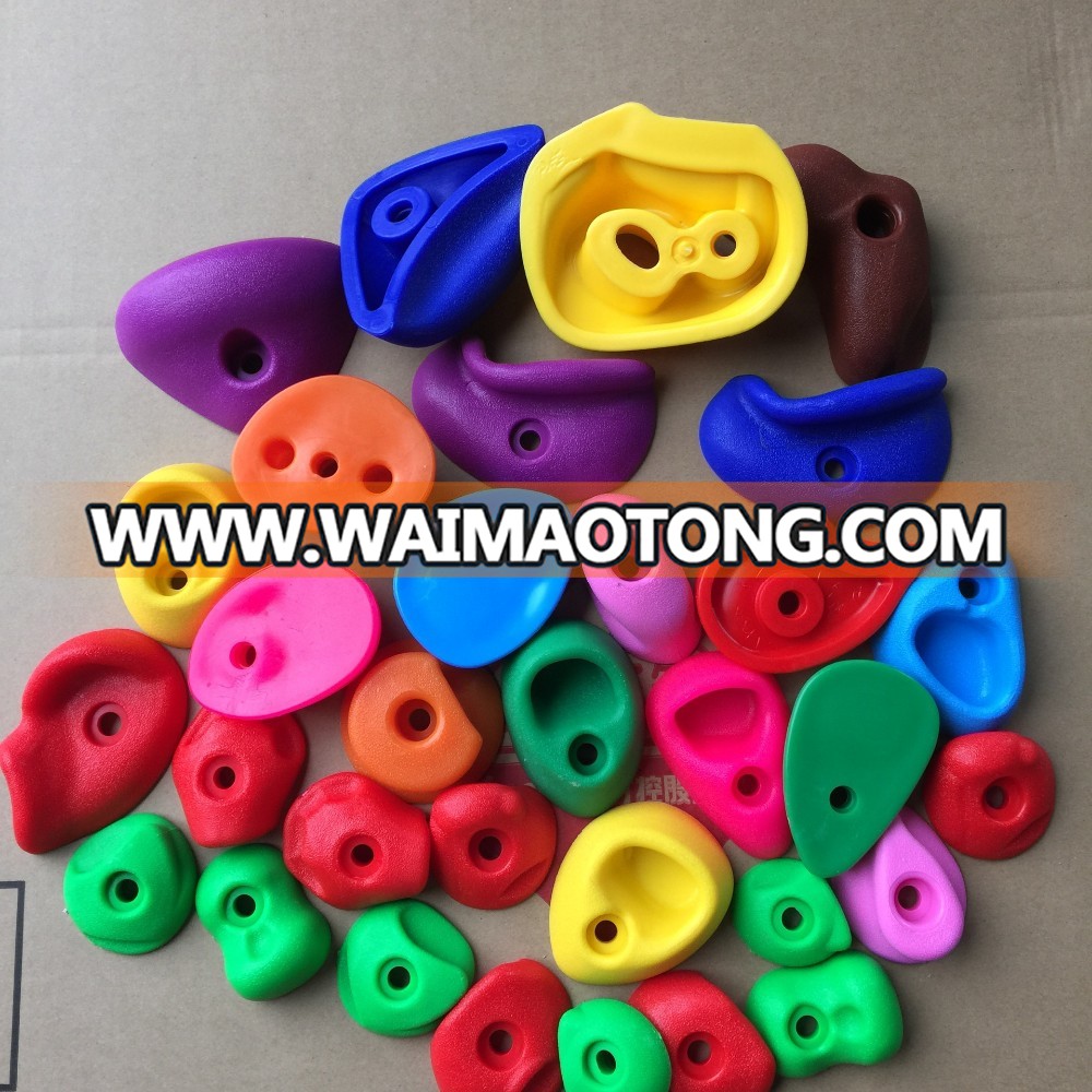 Kids plastic material climbing wall hold 32 pcs per carton ,cheap rock climbing holds,Rocking climbing wall hold