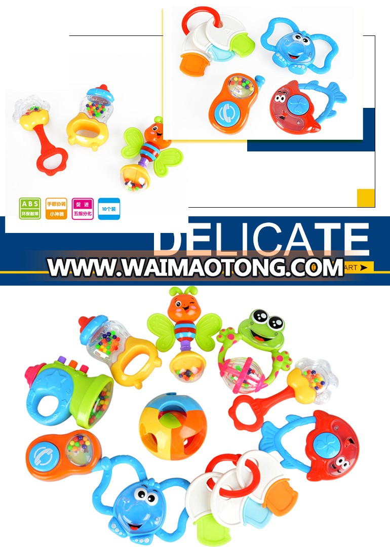 hot selling handbell multicolor toy baby rattle with low price 3101