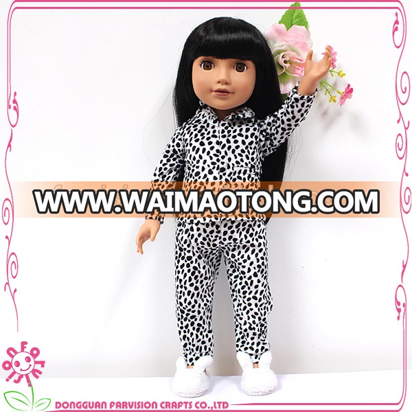 Best Selling 18 inch Leopard printed pajamas clothes for dolls