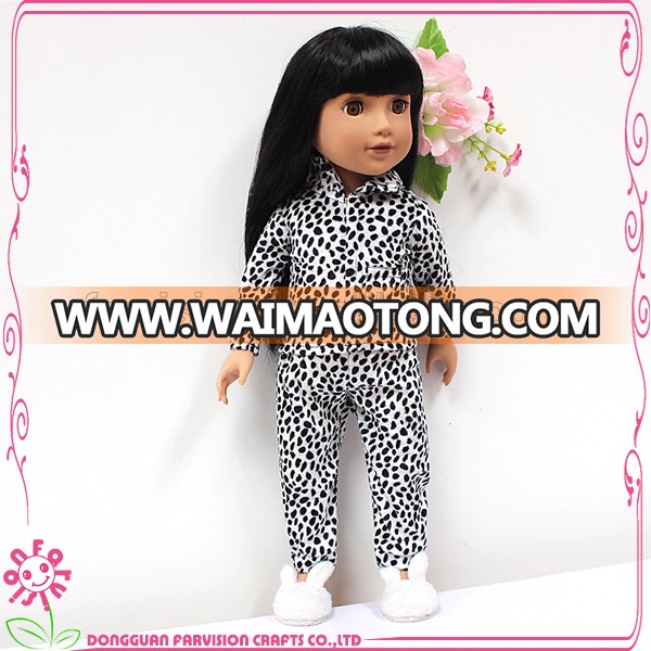 Best Selling 18 inch Leopard printed pajamas clothes for dolls