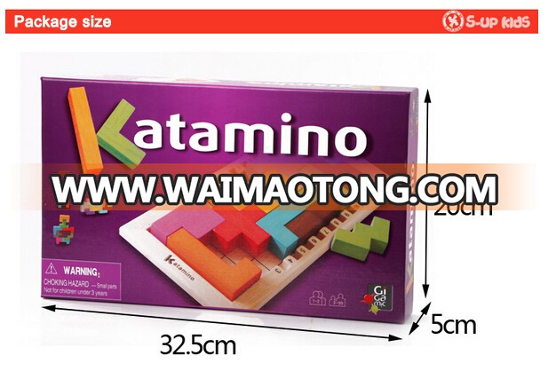 New design Wooden Tetris Katamino toys Cartagena Camino challenge wood building blocks intelligence toy