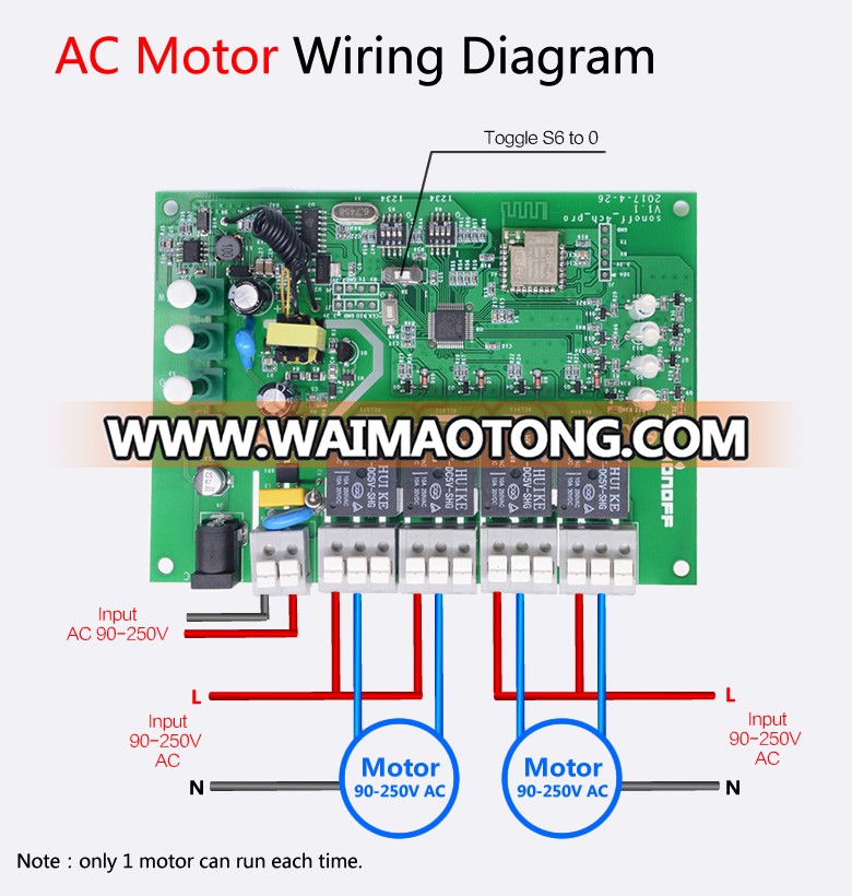 4 Gang Inching Self-Locking Interlock WiFi RF Smart Switch named 4CH Sonoff Pro