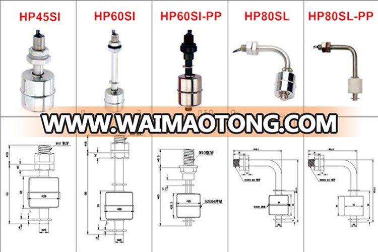 Different types stainless magnetic float switch,float level switch, water tank float switch