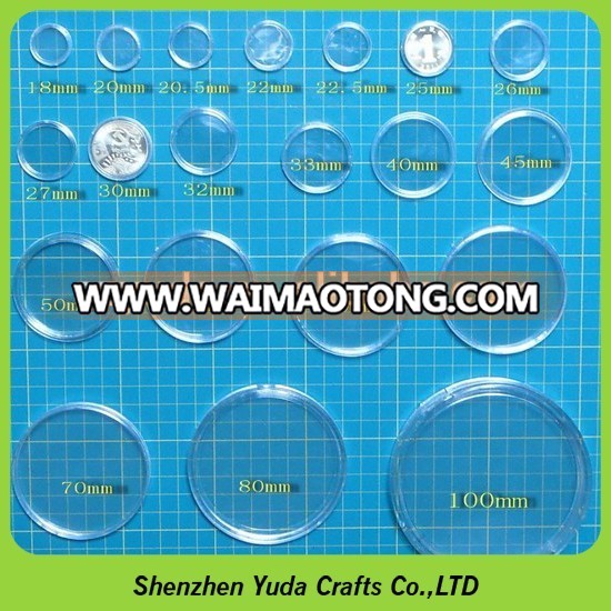 wholesale plastic acrylic coin capsules , various size coin boxes for sale