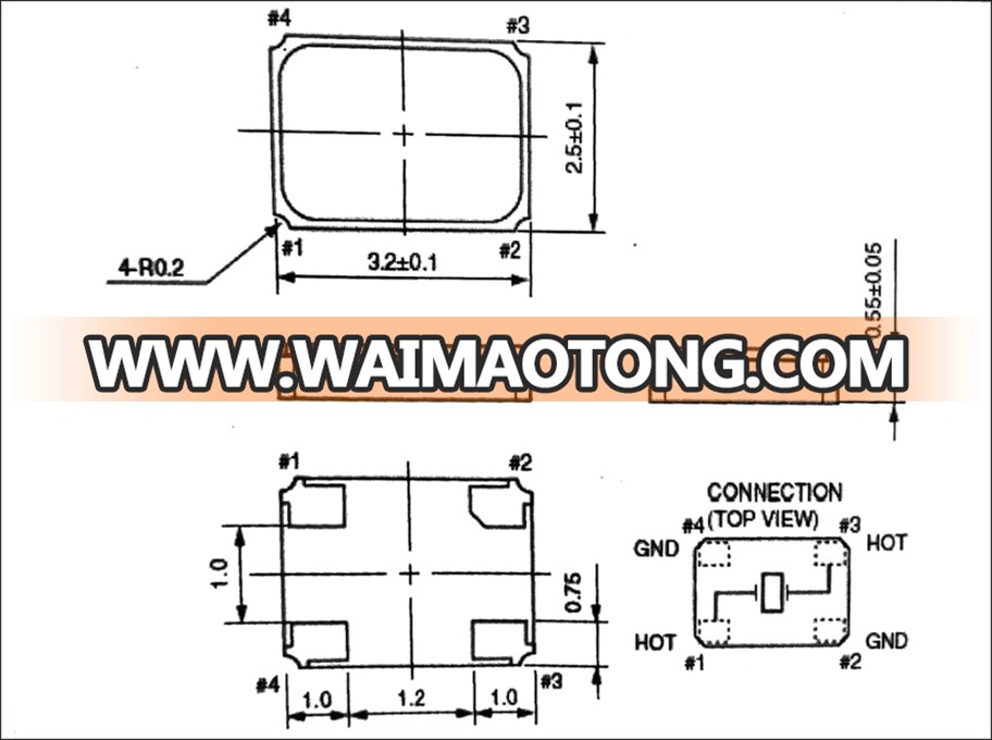 3.2*2.5mm SMD 12pF 10ppm 16.000MHz Crystal Xtal 24MHz