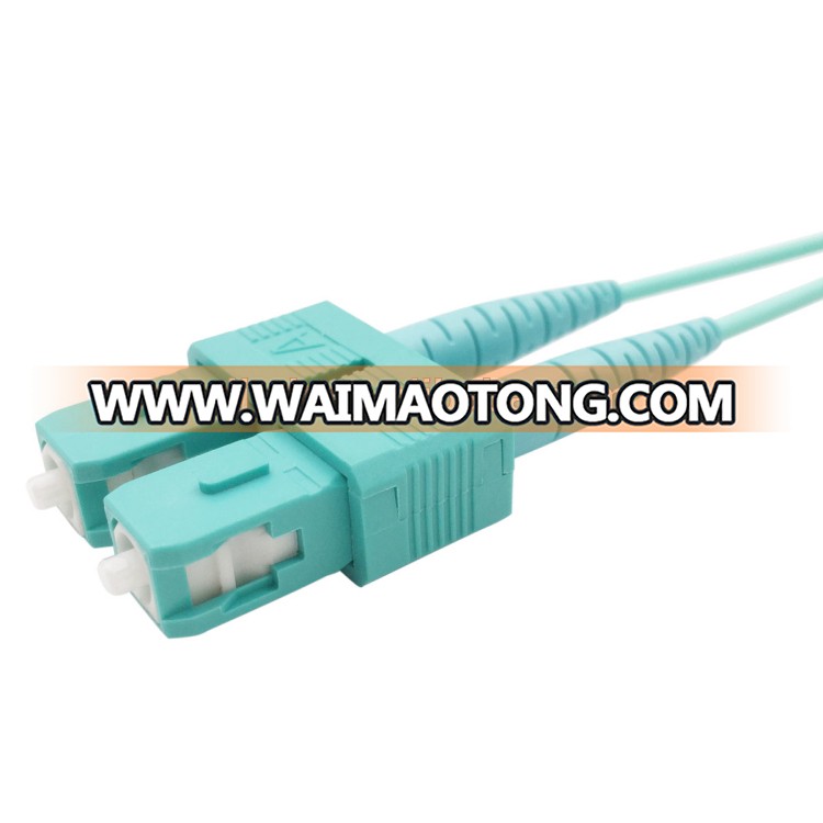 3m (10ft) Polarity Change LC UPC to SC UPC (Pull Tab)Duplex 2.0mm LSZH OM3 Multimode Fiber Optic Patch Cord, FTTH Cable Aqua