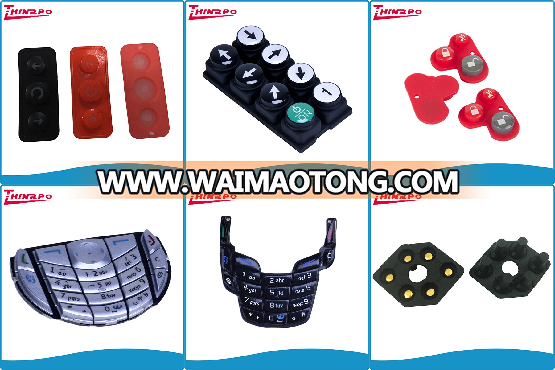 custom silicone push button with conductive rubber membrane keypad