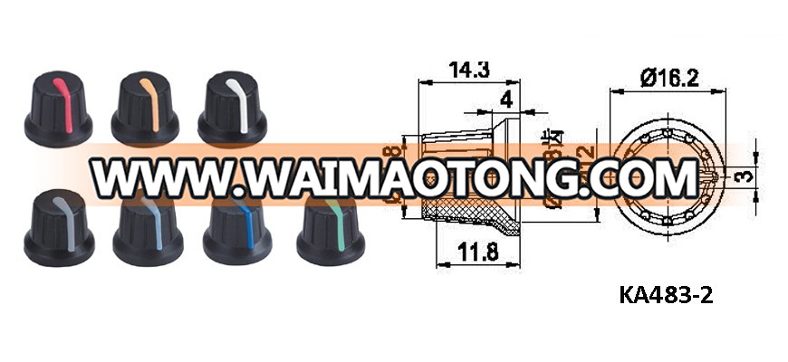 Smooth Shaft Colorful colorful Plastic Control Knob
