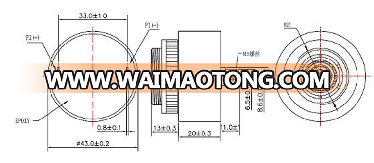 43mm 100db 24v 12v waterproof buzzer for lifts