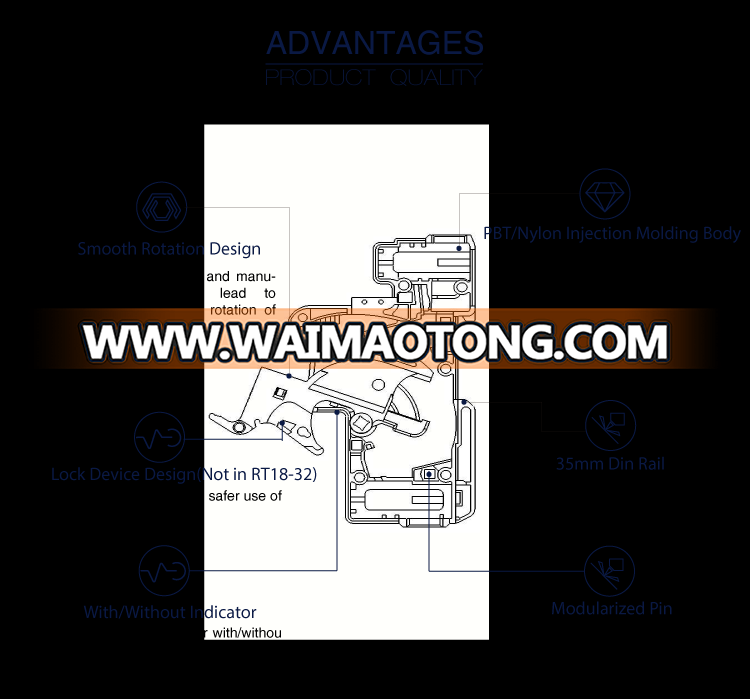 RT18-32 Low Voltage din rail Fuse holder with 10*38mm fuse l<em></em>ink