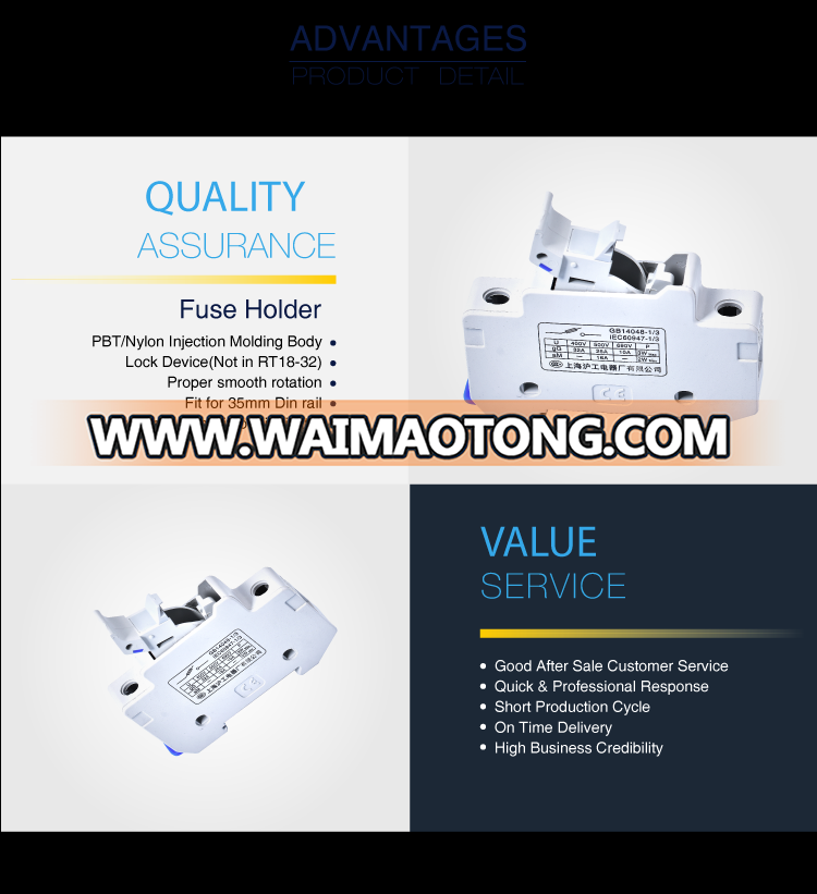 RT18-32 Low Voltage din rail Fuse holder with 10*38mm fuse l<em></em>ink