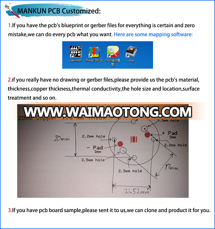 Auto car lighting led pcb single side printed circuit board electronic component,aluminum pcb assembly made in China