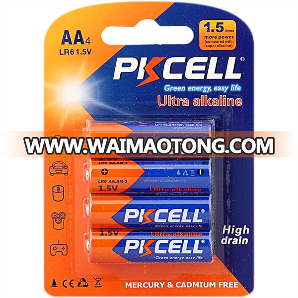 PKCELL 1.5v Primary Dry Batteries AA LR6 AM3 UM3 Alkaline Battery for MP3,Camera,Toys