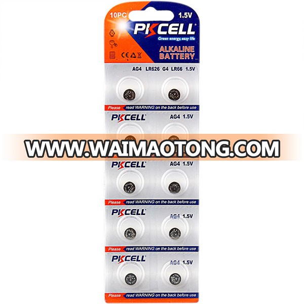 High Quality PKCELL 1.5V AG4 Battery SR626 377 LR626 LR66 SR66 Button Cell Watch Battery