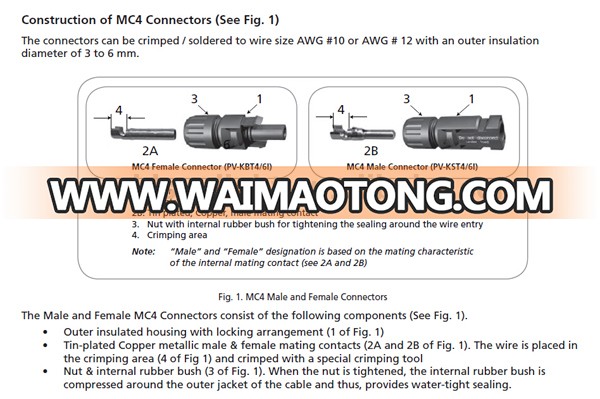 WSPVT2CC IP67 1000v solar mc4 t-branch connector pv mc4 t branch connector