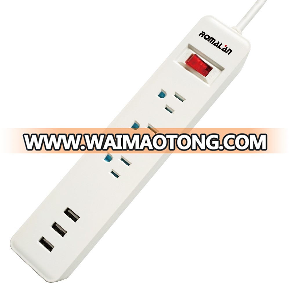 13A 4-Socket Surge Protector Extension socket With USB Charger, Extension Lead