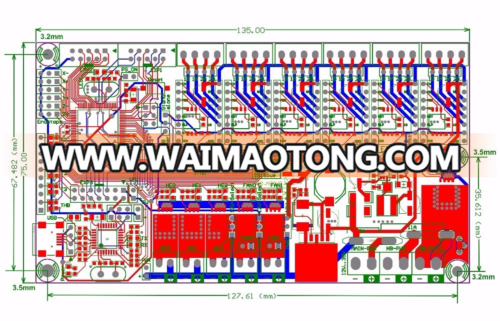 BIQU Rumba For 3D Printer Motherboard Rumba MPU / 3D Printer Accessories RUMBA Optimized Version Control Board