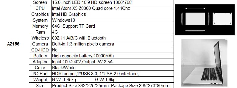 4G LTE 10 inch android 7.0 notebook laptop computer