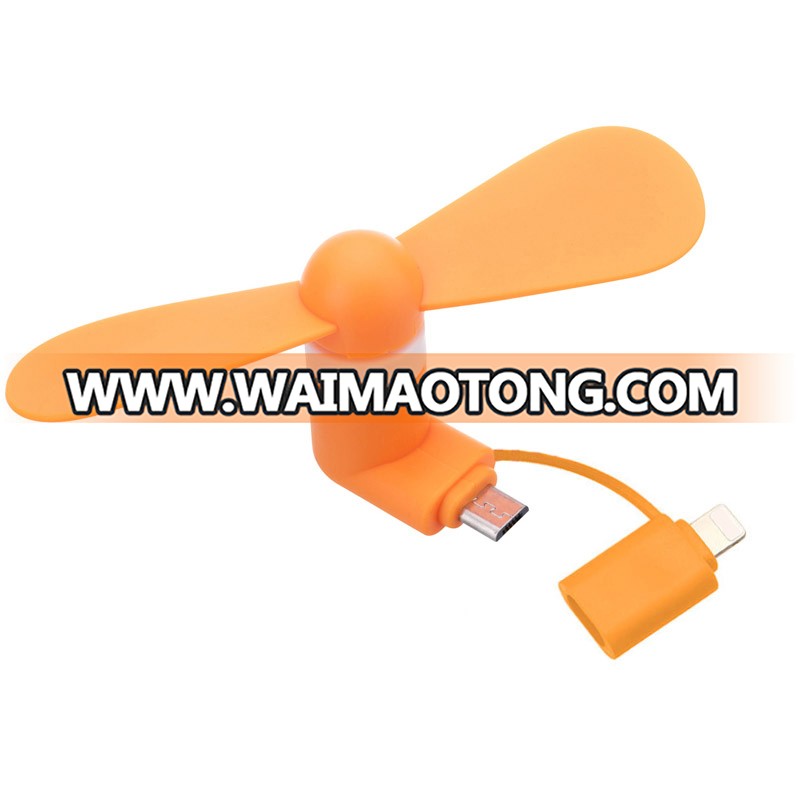 100% tested Mini 2 in 1 Portable Micro USB Fan For iPhone 5 6 hand Fans for Samsung HTC Android OTG Smartpho<em></em>nes USB Gadget