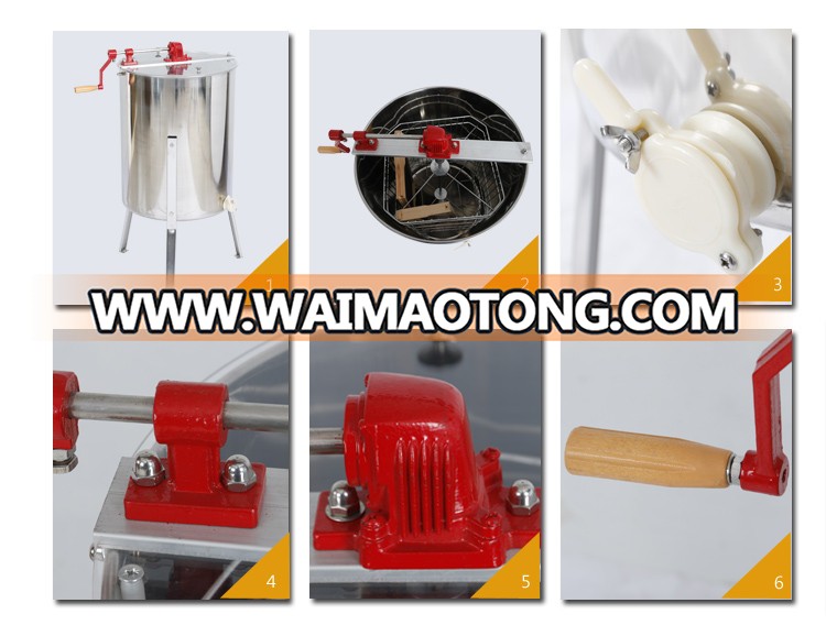 Plastic Honey Gate Stainless Steel 4 Frame Manual Honey Extractor Manufacturer