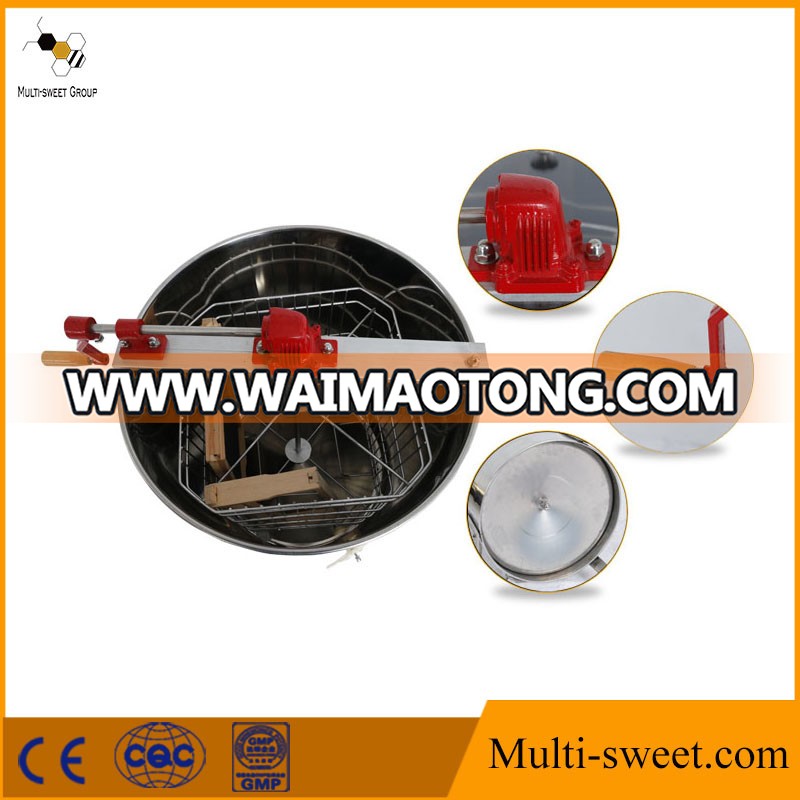 Plastic Honey Gate Stainless Steel 4 Frame Manual Honey Extractor Manufacturer