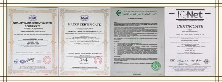 konjac certificates