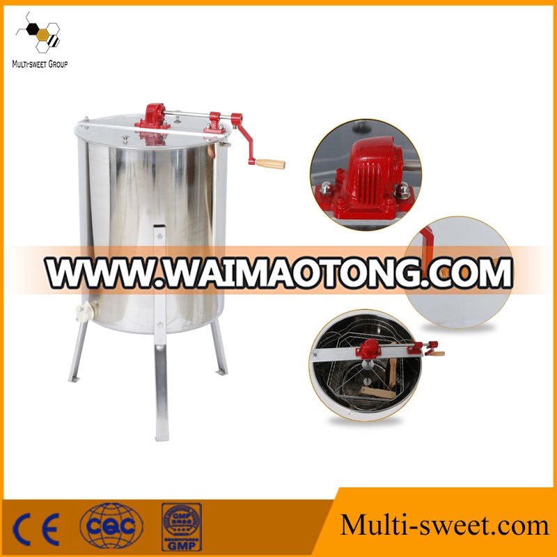 Plastic Honey Gate Stainless Steel 4 Frame Manual Honey Extractor Manufacturer