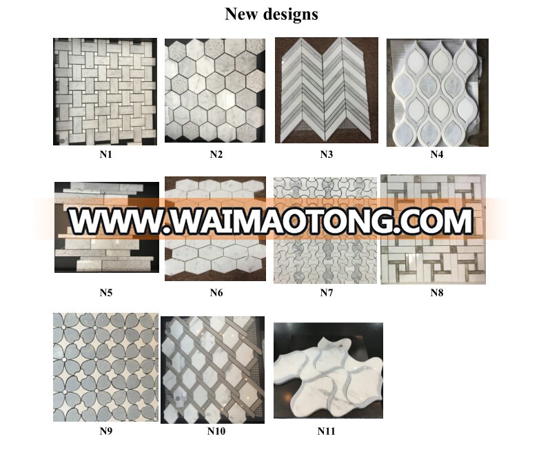 High Quality Italian Marble Mosaic White Hexagon Shower Tile for Floor