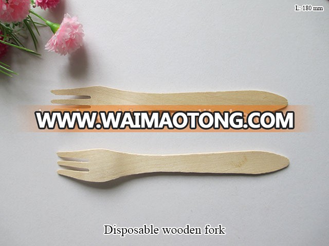 Disposable wooden fork