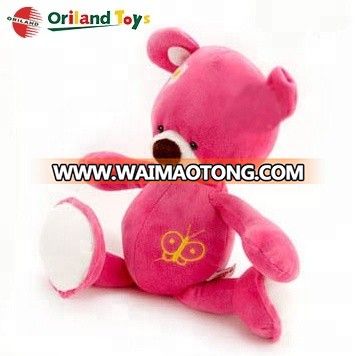 hot sale ICTI cute soft plush stuffed pink custom bear toy animal