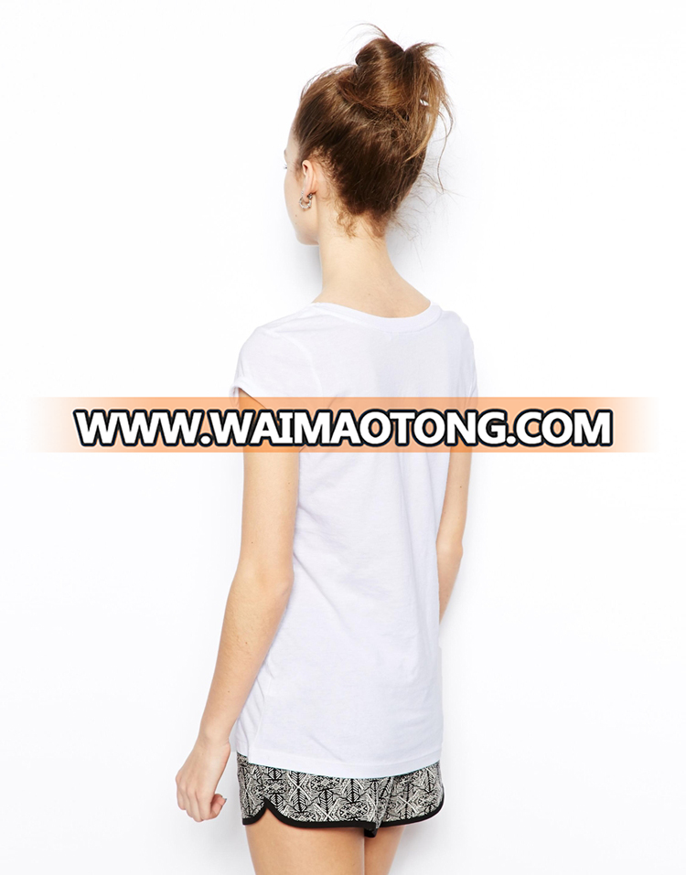 Custom O-Neck Short Sleeve Woman T-Shirt Printing With Cheap Price.png