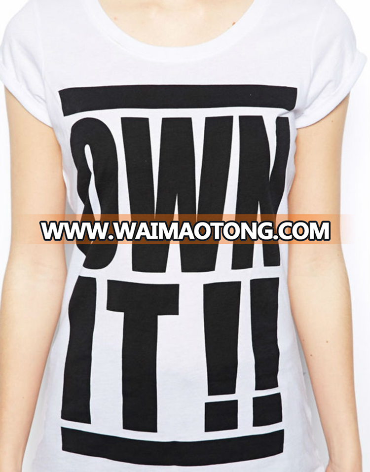 Custom O-Neck Short Sleeve Woman T-Shirt Printing With Cheap Price.png