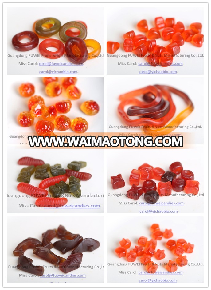 65% OEM fruit juice halal soft gummy jelly gelatin pectin sweets candy