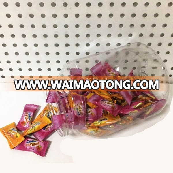 Hot selling Square shape Fruit flavors jam center filled chewing bubble gum