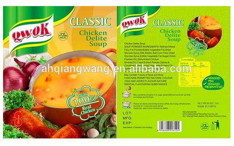 Instant food chicken delite instant soup powder