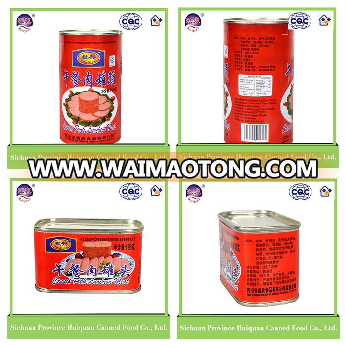 Trustworthy china supplier canned meat/198g canned pork luncheon meat