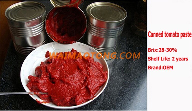 Factory Sell 70G-3000g Canned Tomato Paste To Africa Market